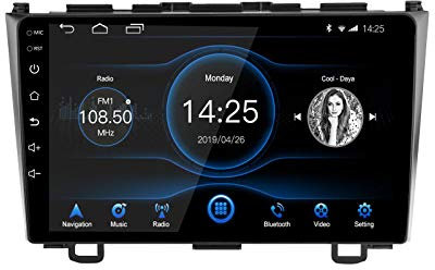EZoneTronics Carplay Android Auto Car Radio Stereo for Honda CRV 2007-2011 9 inch Head Unit Touch Screen High Definition GPS Navigation Bluetooth WIFI USB AM FM RDS Mirror Link Player 2G RAM+32G ROM
