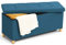 IDMarket - Banc Coffre Rangement sur Pied 100 cm Tissu Bleu Canard