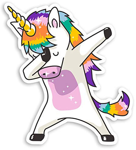 Vinyl-Aufkleber #20787, Motiv Einhorn mit Einhorn-Motiv, 10 cm, 2 Stück