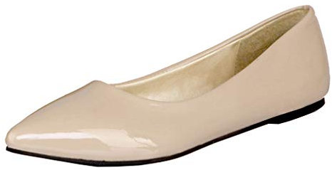 Lovouo Pumps, Ballerinas, für Damen, flach, spitz, für Schuhe, Beige - beige - Größe: 42 EU