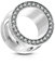beyoutifulthings Ohr-Tunnel Zirkonia-Rand Silber Clear Ohr-Piercing Edelstahl Ohr-Schmuck Screw Fit Flesh Plug Schraub-Verschluss 30mm