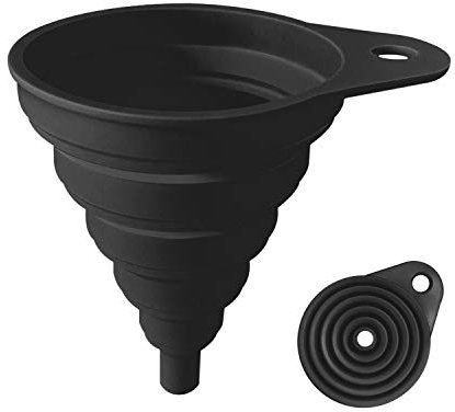 Entonnoir pliable en silicone de qualité alimentaire pour cuisine - Noir