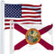 G128 Combo-Pack: USA-Flagge, 90 x 150D, bedruckt, Sterne und Florida-Staatenflagge, 90 x 150 cm, 150D-Druck