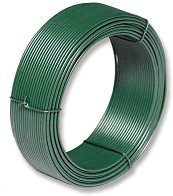 Bindedraht, 100 m Länge, 2,0 mm Dicke inkl. PVC-Mantel grün Blumendraht Maschendrahtzaun