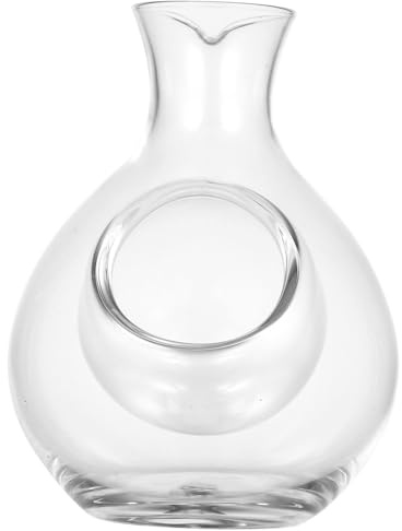 Luxshiny Clear Glass Sake Bottle Server with Hole Sake Pot Japanese Crystal Glass Wine Carafe 300Ml with Smooth Pour Design Perfect for Small Gatherings