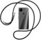 Handykette kompatibel mit Google Pixel 4a Hülle,Handyhülle Transparent Silikon Schutzhülle - Necklace Hülle mit Band Handy-Kette Case mit Necklace Schnur mit Kette zum Umhängen Case,Schwarz