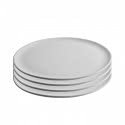 AIDA Raw – 28 cm Diner Flach, 4 Stück, Weiß, Mikrowellengeeignet, Keramik, Dinnerplatte