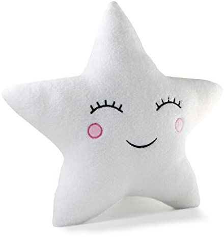 Aodafei Kuschelkissen Sternform, Kawaii Stern Kissen Deko Kissen Weiche Flauschig Dekokissen für Schlafzimmer Wohnzimmer Couch,Weiß,50 cm