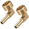 PATIKIL 8mm Barbato x 1/2 PT Maschio Barb Flessibile Raccordo, 2pz Ottone 90 Gradi Gomito Giunto Connettore Tubo Raccordo per Acqua Tubo, Oro Tono