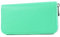 modamoda de SILBER-P02 Damen Leder Geldbörse Portemonnaie lang Handmade in Italy, Farbe:Mint