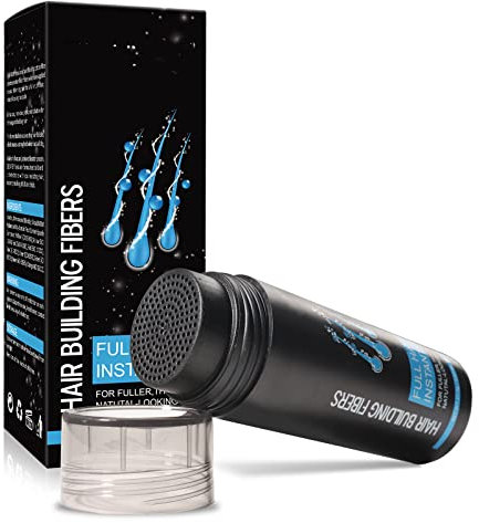 Hair Building Fibers, Professional Quality Fibre Hair Powder Spray Hair Fibres Black Hair Loss Concealer for Men and Women for Bald Spots & Thinning Hair (Black)