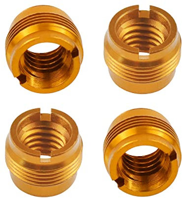 Haidong Microphone Clip Holder Nut Adapter 5/8 Male to 3/8 Female Microphone Screw Adapter Microphone Clip Holder Nut Adapter Microphone Rack Adapter (Gold)-4PCS