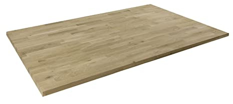 domli Solid Wood Oak Office Desk Top | 1500mm x 500mm x 27mm | Premium European Wooden Rectangular Tabletop | Timber Worksurface Large Tabletop Worktop Desktop Countertop