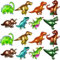16PCS Dino Luftballon,Folienballon Dinosaurier,Luftballons Dinosaurier,Helium Ballons Dino,Dino Geburtstag Deko,Dino Deko Kindergeburtstag,Dinosaurier Aufblasen für Dinosaurier Party Dekoration Kinder