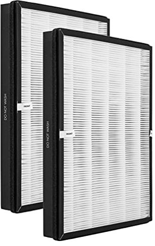 TTAP003 Ersatzfilter, kompatibel mit TaoTronics TT-AP003 Luftreiniger und Vivosun 5-in-1-Luftreiniger, 3-in-1 Premium H13 True HEPA-Filter, 2er-Pack