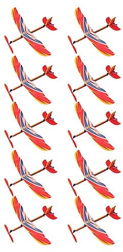SAFIGLE Gliders Plane For Kids:Wood Rubber Band Powered Biplane Model Toys - Educational Children's Airplane Flying Toys Outdoor Garden Activities Paper 3d Flight Suite (Random Pattern)