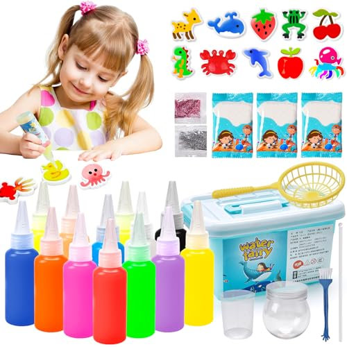 COLEESON Aqua Gelz Magic Water Elf, Juego de Juguetes Mágicos 3D de Geles, DIY Mágica del Agua Juguetes Infantiles Molde Océano, Juguetes Educativos Niños (13 Color) (A)