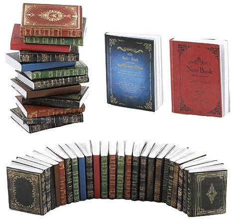 48st Miniatur Puppenhausbücher im Maßstab 1:12, Verschiedene Zeitlose Miniaturbücher Puppenhaus Dekorationszubehör Mini Miniaturbücher für Weihnachtliches Rollenspiel