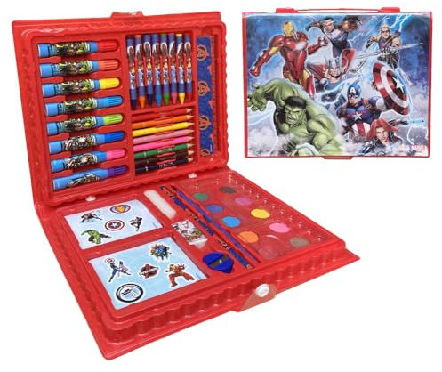 Coffret couleur pour enfants Avengers Marvel set 52 pièces de couleurs et papeterie kit dessin et peinture