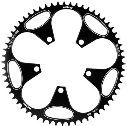 KTKEET Plato 110/130 BCD 36/38/40/42/44/46/48/50/52/54/56/58/60T 5 tornillos redondos estrechos anchos para bicicleta de carretera de 9/10/11 velocidades bicicleta plegable (110BCD 60T)