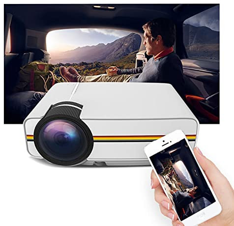 TsoLay Mini Projector Portable, LED Projector Full HD with remote control, 100inch HD large screen, built-in speaker, intelligent auxiliary corner correction, for Home Cinema