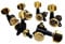 Guyker Stimmwirbel für Gitarren (6 für rechts) – 1:18 Lock String Tuning Key Pegs Maschinenkopf Ersatz für ST TL SG LP Style Elektro-, Folk- oder Akustikgitarren – Gold + Schwarz