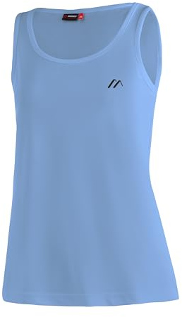 Maier Sports Petra, Ärmelloses Damen T-Shirt, Outdoorshirt mit Rundhals für Wandern und Freizeit, dryprotec Technologie, Atmungsaktiv, NFC-Chip für einfaches Recycling, Hellblau, 36