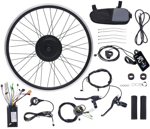 Caskunbsy 27.5 Zoll Ebike Umbausatz,Vorderrad Elektrofahrrad Conversion Kit,36 Volt Motor E-Bike Umbausatz mit LCD Display,Ausgestattet mit 36V 500W FOC Sinuswellen-Smart-Controller