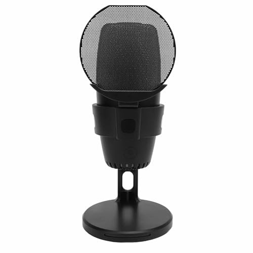XUMIUZIY USB Gaming Microphone for PS 4/PS 5/PC, Condenser Microphone with Filter, Dynamic Ambient Lights, Shock Mount, Quick Mute, Volume Gain Control, for Streaming, Podcasting