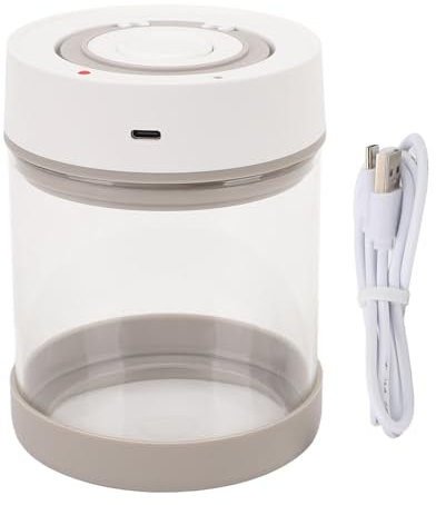 Vacuum Coffee Canister, 600/950/1350ml Coffee Canister Electric Jar Vacuum Sealer Automatic Coffee Beans Coffee Storage Container Clear Glass for Food Saver Storage (600ml)