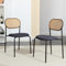 Générique Lot de 2 Chaises de Salle à Manger en Rotin, Rembourrées avec Dossier en Rotin Maillé, Pieds en Métal, Chaises Confortables pour Salon, Noir