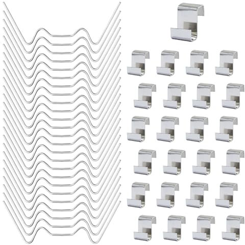 Lot de 50 clips Z et W pour vitres de serre, clips à ressort W pour verre, serre, vitrage de serre, clips de fenêtre pour serre, serre, serre, verre