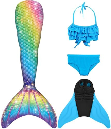 shepretty Fisch Tail Mädchen Fisch zum Monoflosse mit Bikini Cosplay,xiaolanJCKA09+WJF46-130