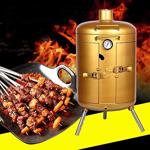 Sicherheitszertifizierung Großer Holzkohlegrill BBQ mit 2 Rosten Einstellbare Belüftung Barbecue Smoker Grill für Picknick Camping Garten & Strandparty