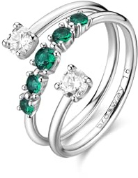 Brosway Anello Donna a Fascia in Argento | Anello A Fascia Con Life Green | Collezione Fancy - FLG135C