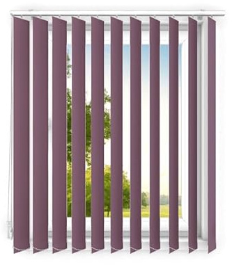 time4blinds - Lamellenanlage Verdunkelungslamellen Lamellenvorhang Vertikaljalousie Vertikalanlage Raumverdunkelnd 100% Komplettset Vertikaljalousie Schiebevorhang - 100x240 cm - Violett