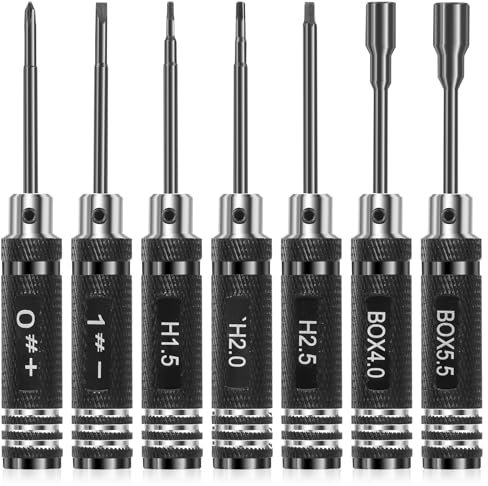 Hex Driver Set Hex Allen Screwdriver Kit 0.9mm 1.27mm 1.3mm 1.5mm 2.0mm 2.5mm 3.0mm, Allen Wrench Set, Titanium Hexagon Screwdriver RC Tools Kit for RC Car, Drone, Multi-Axis Helicopter, Models
