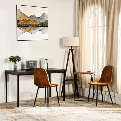 FurnitureR Industrie Arbeitstisch 120x70 cm | Massivholz-Optik MDF | Robuste Metallbeine für Werkstatt & Hobby