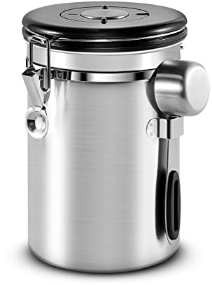 HEEKSE Luftdichte Kaffeedose aus Edelstahl (Silber)-1.8L