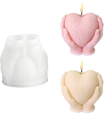 Stampo Candela in Silicone 3D a Forma di Cuore, Stampo per Candele Fai da Te, Sapone, Resina, Cera, Perfetto per San Valentino, Matrimonio, Festa della Mamma, Decorazioni