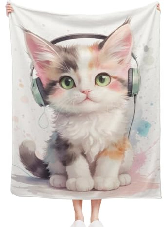 57lilina Kuscheldecke Flauschig Geschenke für Sie, 150x200 cm Katze Motiv | Fleecedecke Wohnzimmerdecke Decken für Sofa Couch, Decke Geschenke für Frauen Geburtstag, Flauschdecke Sofadecke Kuschelig