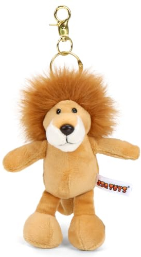 Meleager Schlüsselanhänger Löwe, Tier Plüsch Anhänger für Schlüssel, Rucksäcke, Schultaschen oder Geldbörsen, als Geschenk Geburtstag, Weihnachten oder Schulanfang