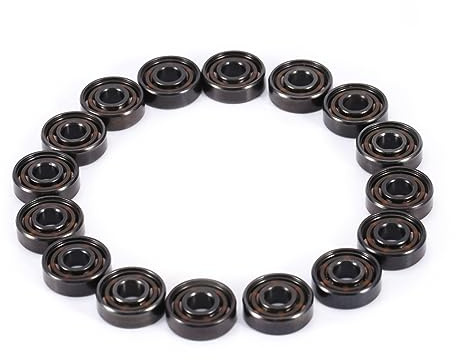 Fafeicy Hochgeschwindigkeits-Hybrid-Kugellager, 16-teiliges Set, Keramiklager für Inline-Rollschuhe, Einfache Reinigung, Weniger Reibung