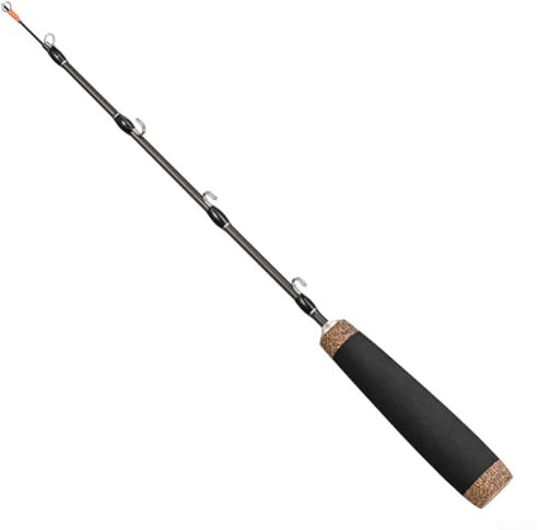 2-teilige Eis-Angelrute, 50 cm, Teleskop, mit Holzgriff und Schnalle, für ein verbessertes Eisangel-Erlebnis