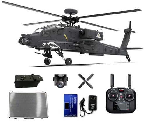 YUTT 1/32 F11-S AH64 Apachhe RC Helicopter,2.4G Dual-axis Co-drive Flybarless 6G/3D Stunt Military Helicopter With GPS And Optical Flow & Camera (RTF Version)