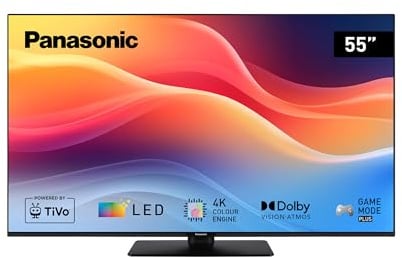 Panasonic TB-55W61AEZC 55 pollici televisore, LED 4K Ultra HD, TiVo | Dolby Vision e Atmos, Game Mode Plus, Controllo Vocale Alexa e Google, Smart TV, Serie W61
