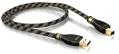 Ausverkauf * Sonderpreis * VIABLUE KR-2 Silver USB-Kabel 2.0 * Typ A/B * Triple-Shield Technologie * 24 Karat echtvergoldete Kontakte * inkl. Sleeve * 500 cm * 5.0 m