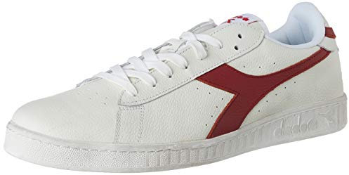 Diadora Game L Low Waxed, Sneaker Unisex - Adulto, Bianco Rosso White Red, 40.5 EU