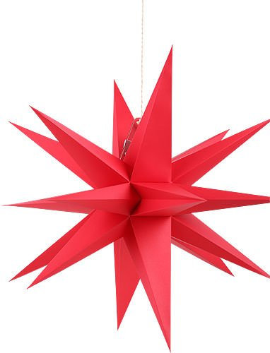 Annaberger Faltstern - Rot, 35 cm - Hängendes Ornament aus Papier für Weihnachten