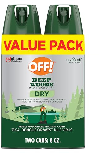 OFF! Deep Woods Insect Repellent Aerosol, Dry, Non-Greasy Formula, Bug Spray with Long Lasting Protection from Mosquitoes, 4 Oz, 2 Count